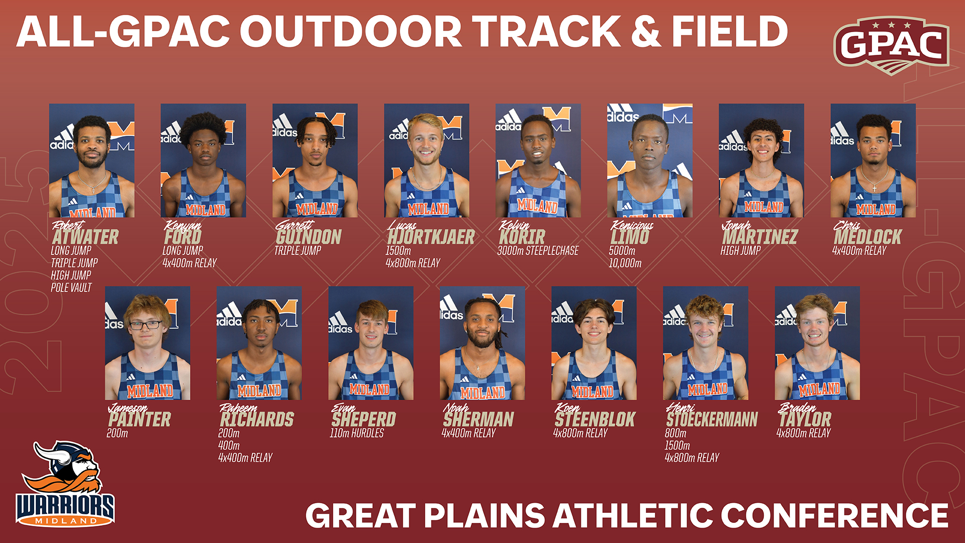 Atwater Highlights All-GPAC Outdoor Honors