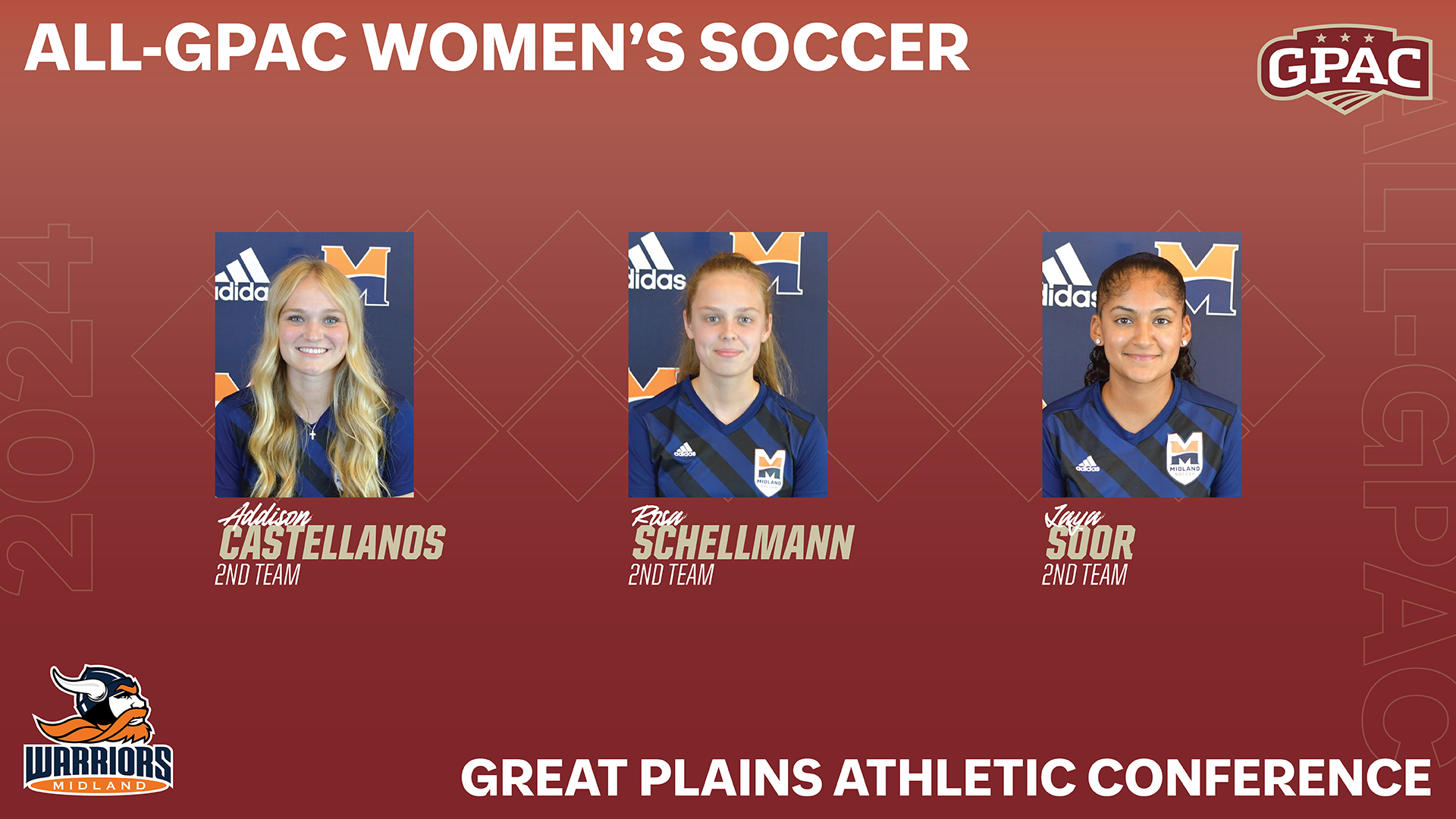 Three Warriors Earn All-GPAC Honors